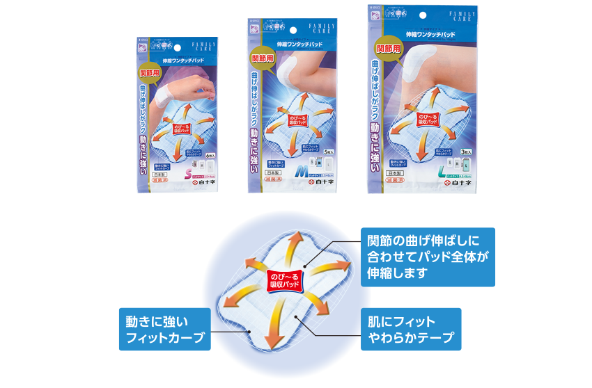 FC伸縮ワンタッチパッド キズ処置 白十字株式会社