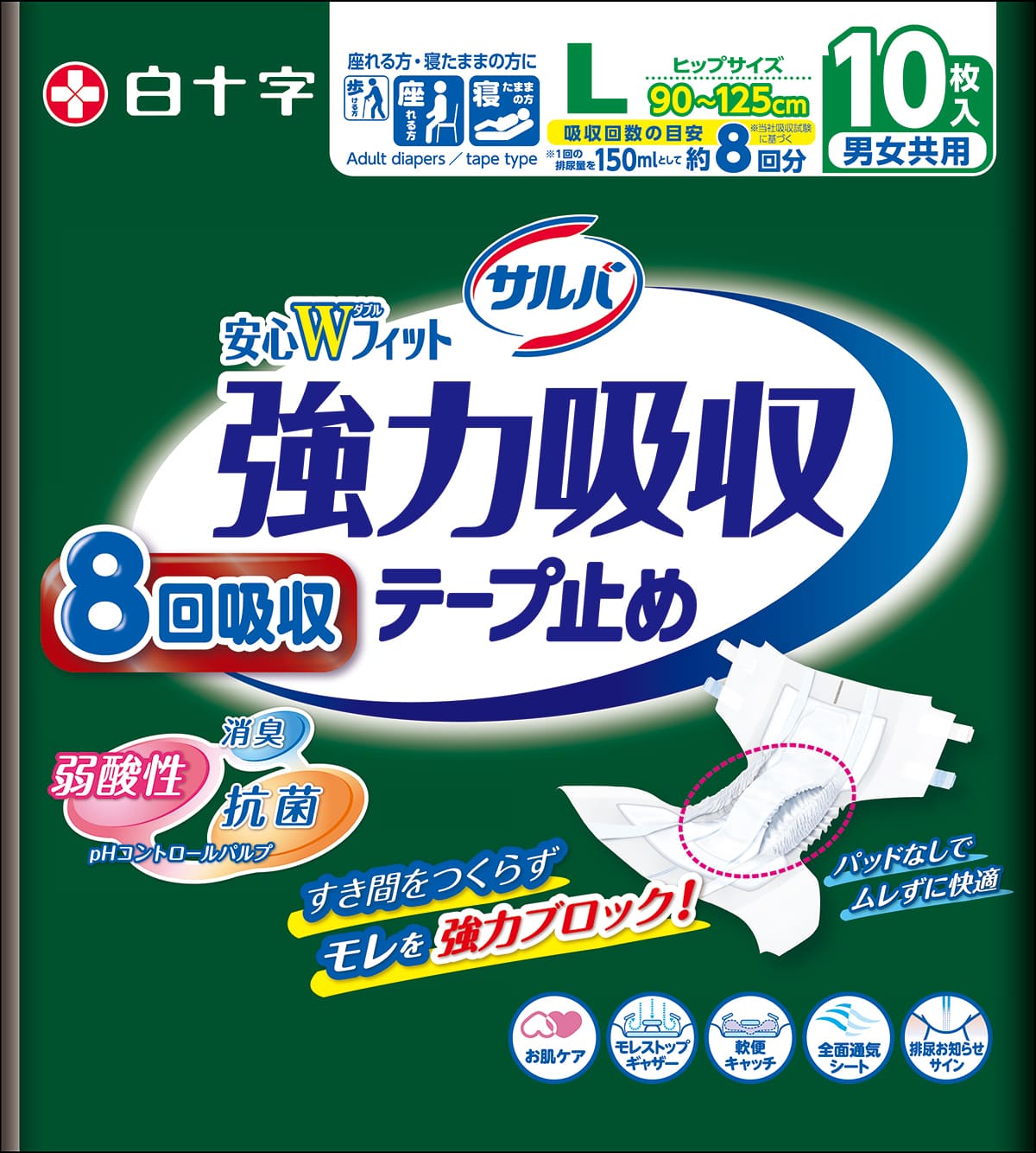 サルバ安心Wフィット 強力吸収テープ止め